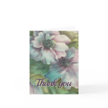 Tarjeta "Gracias" de Anemones Pintados A Mano — Do