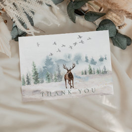 Tarjeta Gracias Deer de la Selva Acuarela