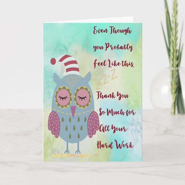 Tarjeta Gracias del personal al trabajador de la atención  (Anverso)