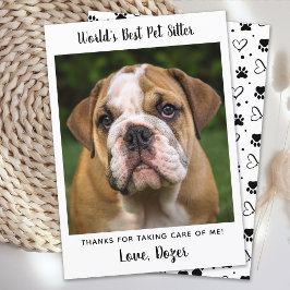 Tarjeta Gracias Dog Sitter Simple Personalizado Mascota