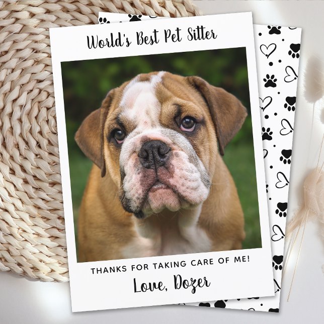 Tarjeta Gracias Dog Sitter Simple Personalizado Mascota (Subido por el creador)