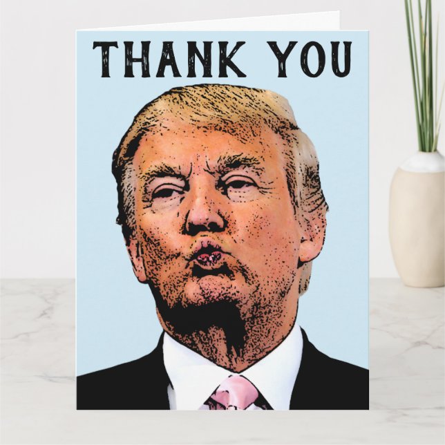 TARJETA GRACIAS DONALD TRUMP KISS (Anverso)