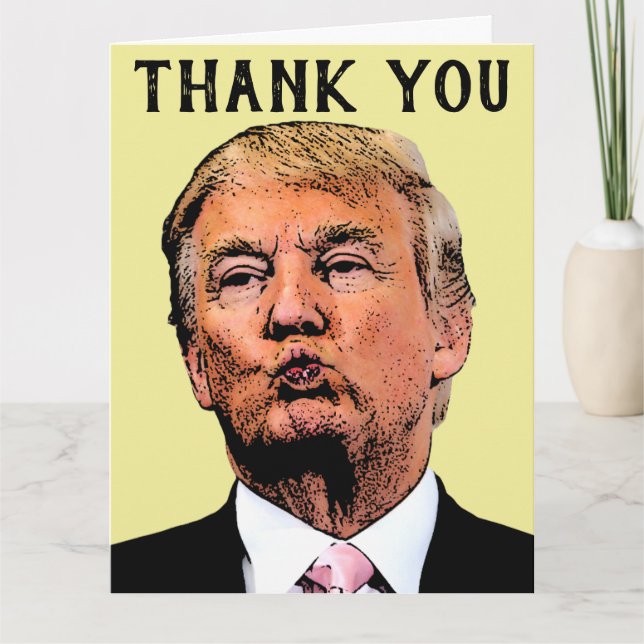 TARJETA GRACIAS DONALD TRUMP KISS (Anverso)