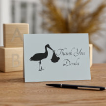 Gracias Doula Modern Stork Baby Delivery Card