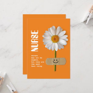 Tarjeta Gracias Enfermera. Daisy sonriente