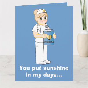 Tarjeta Gracias enfermera Sunshine