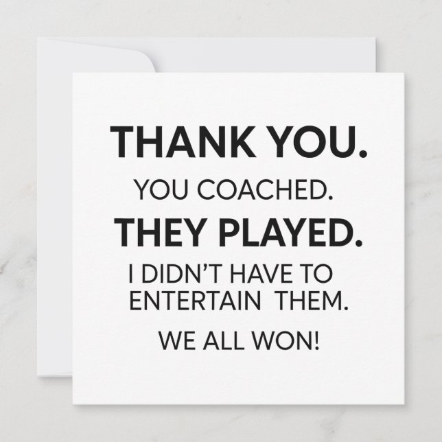 Tarjeta Gracias entrenador (Anverso)