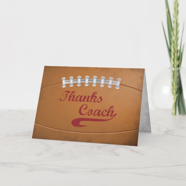 Tarjeta Gracias entrenador Gran Grunge Football para afici (Anverso)