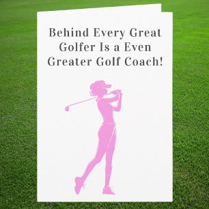 Tarjeta Gracias Entrenadora Mujer Golfista Deportista