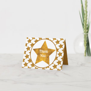 Tarjeta Gracias Estrella de Oro Personalizado