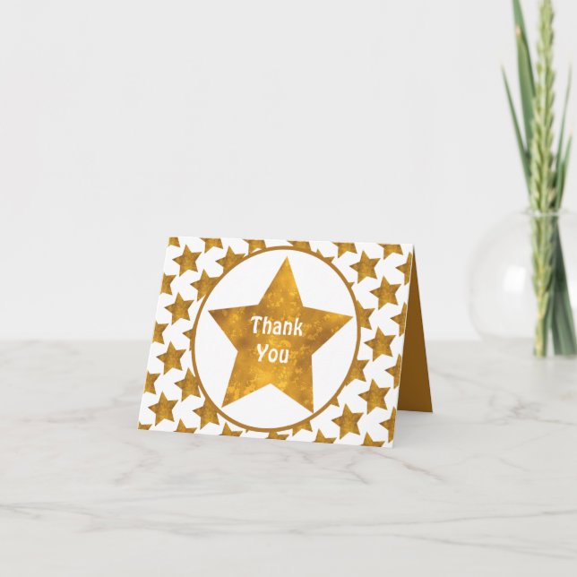 Tarjeta Gracias Estrella de Oro Personalizado (Anverso)