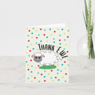 Tarjeta Gracias Ewe - Funny Sheep Gracias Card