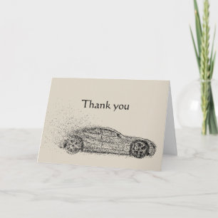Tarjeta Gracias Fast Sports Car Automobile Scripts