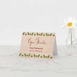 Tarjeta Gracias Feliz Día de Acción de Gracias Personaliza