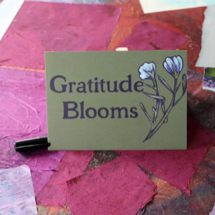 Tarjeta Gracias flores florales azules