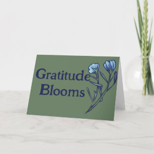 Tarjeta Gracias flores florales azules