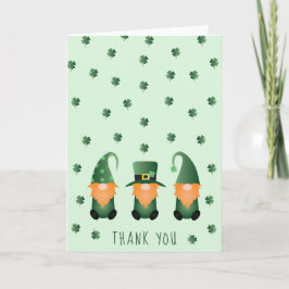 Tarjeta Gracias Gnome del Día De St Patricks