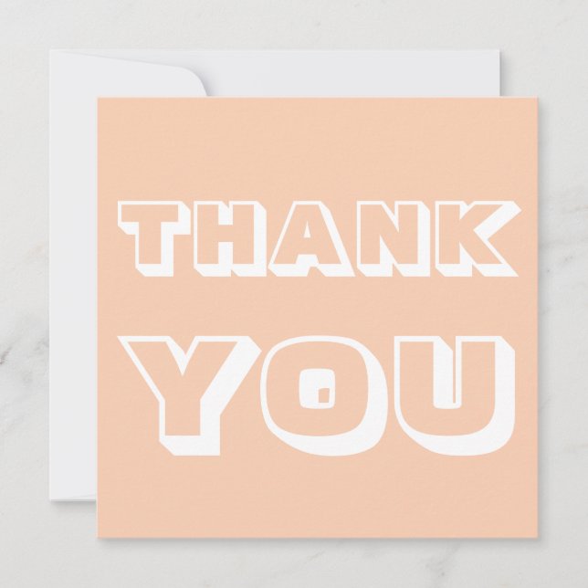 Tarjeta Gracias, gracias, blanco albaricoque (Anverso)