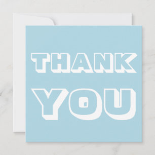Tarjeta Gracias, Gracias, blanco azul claro