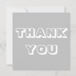 Tarjeta Gracias, gracias, blanco gris