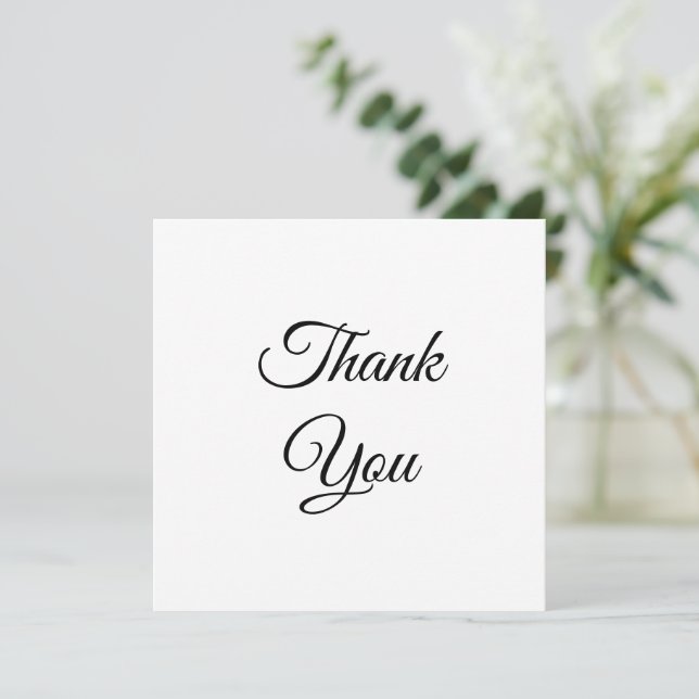 Tarjeta Gracias, gracias, blanco negro (Anverso de pie)