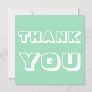 Tarjeta Gracias, gracias, blanco verde marino