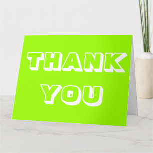Tarjeta Gracias, gracias, chartreuse saludo blanco verde