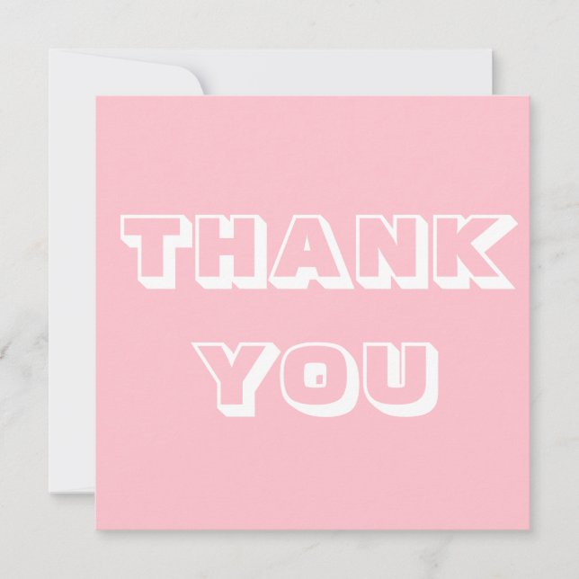 Tarjeta Gracias, gracias, chicle rosa blanco (Anverso)