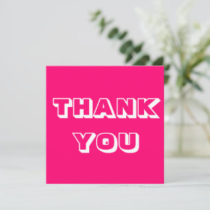 Tarjeta Gracias, gracias, fuchsia blanca rosa