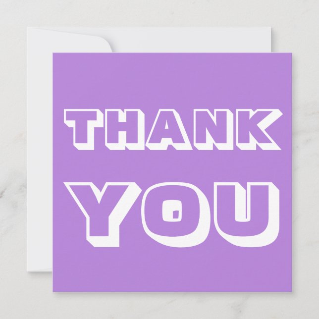 Tarjeta Gracias, gracias, lavender white (Anverso)