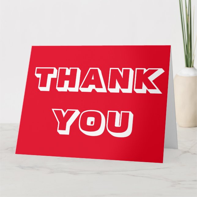 Tarjeta Gracias, gracias, saludo blanco rojo (Anverso)
