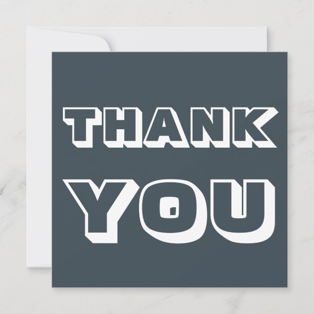 Tarjeta Gracias, gracias, tangerine Charcoal white (Anverso)