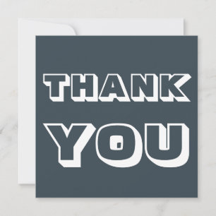 Tarjeta Gracias, gracias, tangerine Charcoal white