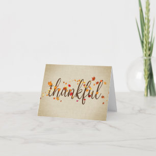 Tarjeta Gracias Hojas de Otoño