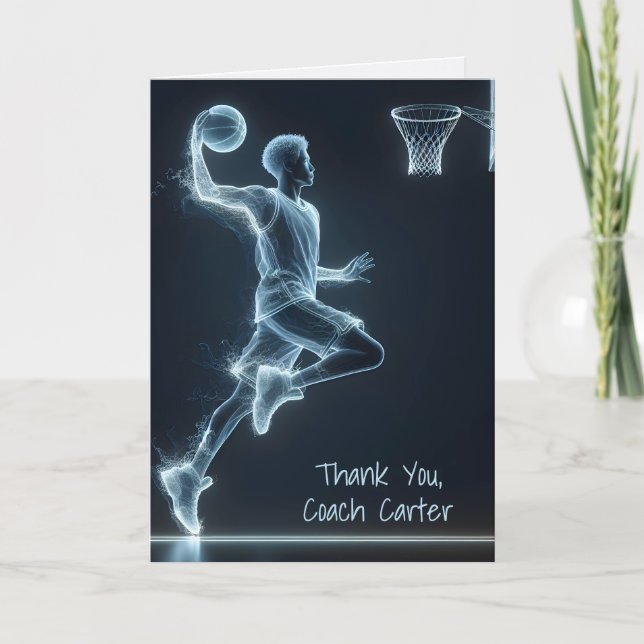 Tarjeta Gracias jugador de baloncesto de Neon (Anverso)