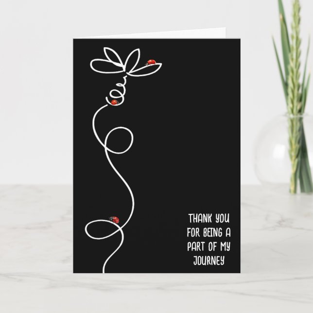 Tarjeta Gracias, Ladybugs On Doodle Daisy (Anverso)