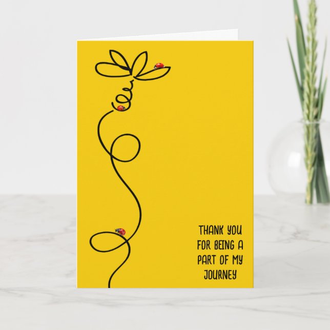 Tarjeta Gracias Ladybugs Y Daisy (Anverso)