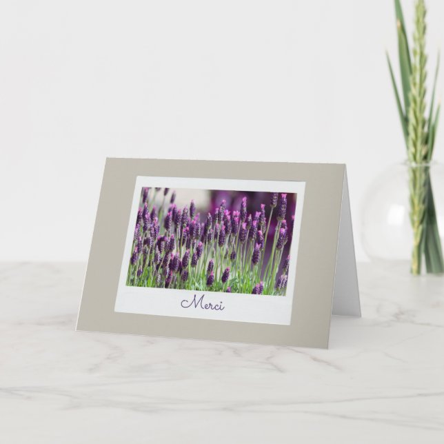 Tarjeta Gracias Lavender France Gracias Gratitud (Anverso)