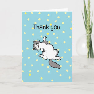Tarjeta gracias (lindo gato juguetón)