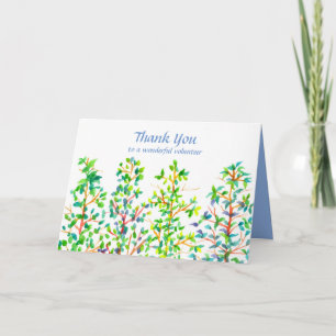 Tarjeta Gracias los árboles voluntarios de la acuarela