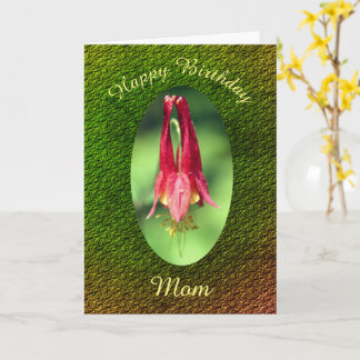 Tarjeta Gracias Mamá Columbine Flower Birday