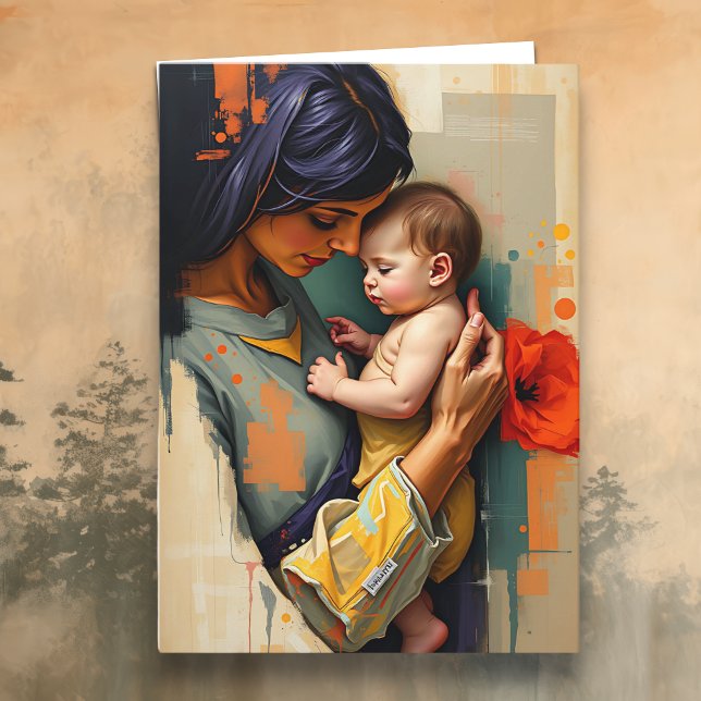 Tarjeta Gracias mamá | Madre e hijo | Día de la madre (Subido por el creador)