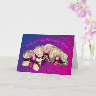 Tarjeta Gracias Mamá Orchids cumpleaños de flores