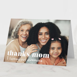 Tarjeta "gracias mamá, quedé genial" foto personalizada