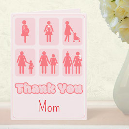 Tarjeta Gracias Mamá Viaje de la Maternidad Día de la Madr