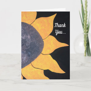 Tarjeta Gracias Marrón amarillo pintado de flores
