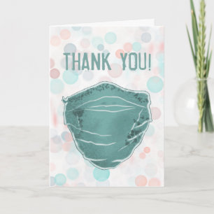Tarjeta gracias máscara facial