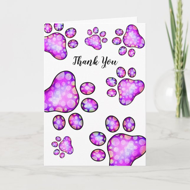 Tarjeta Gracias Mascota Paw Dog Sitting Card (Anverso)