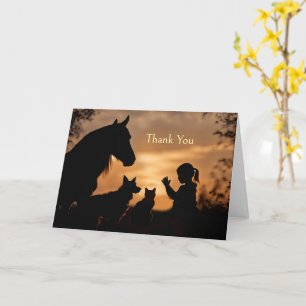 Tarjeta Gracias Mascota Sitter Cute con Chica de gato de p