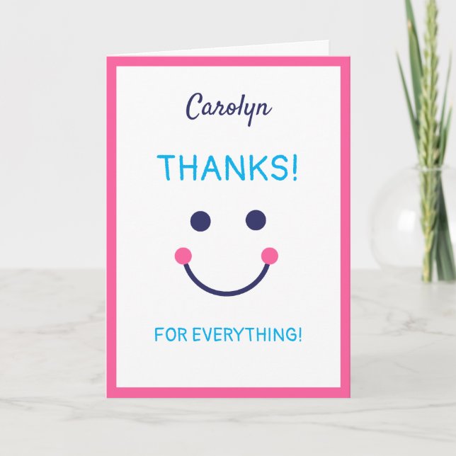 Tarjeta GRACIAS. Me hiciste feliz. Personalizado (Anverso)